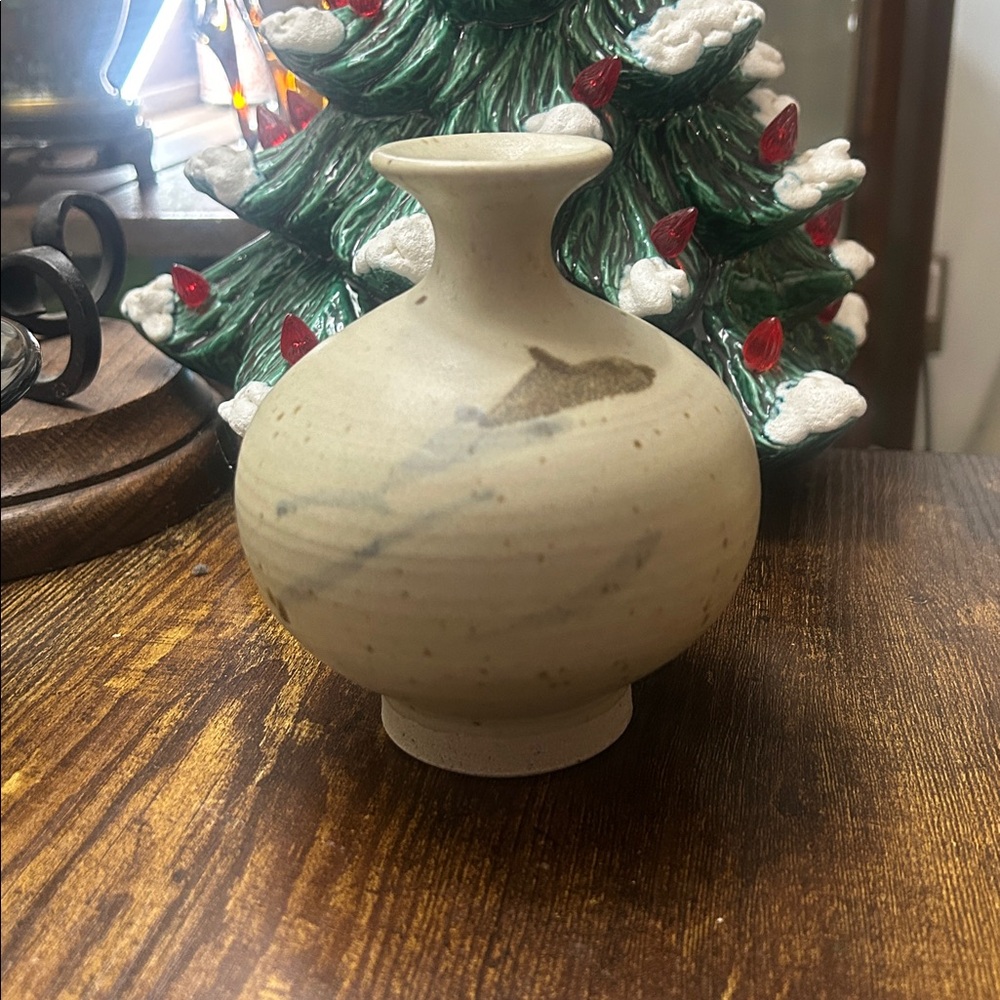 Vintage Studio Pottery Vase Hand Thrown Stoneware Minimalist